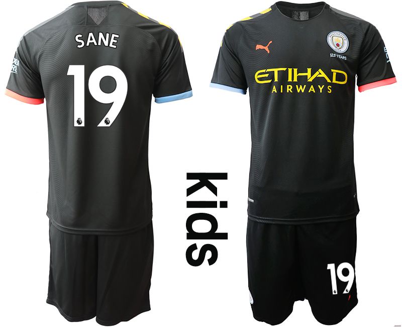 Youth 2019-2020 club Manchester City away #19 black Soccer Jerseys